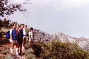 Juan Valladares, Vicente Vidal, Jerónimo Gamero, Miguel Martínez y Eduardo Osorio, en la cordillera de los Alayos